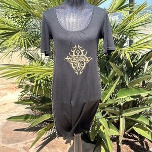 Tail Bait Wool Blend Embroidered Dress